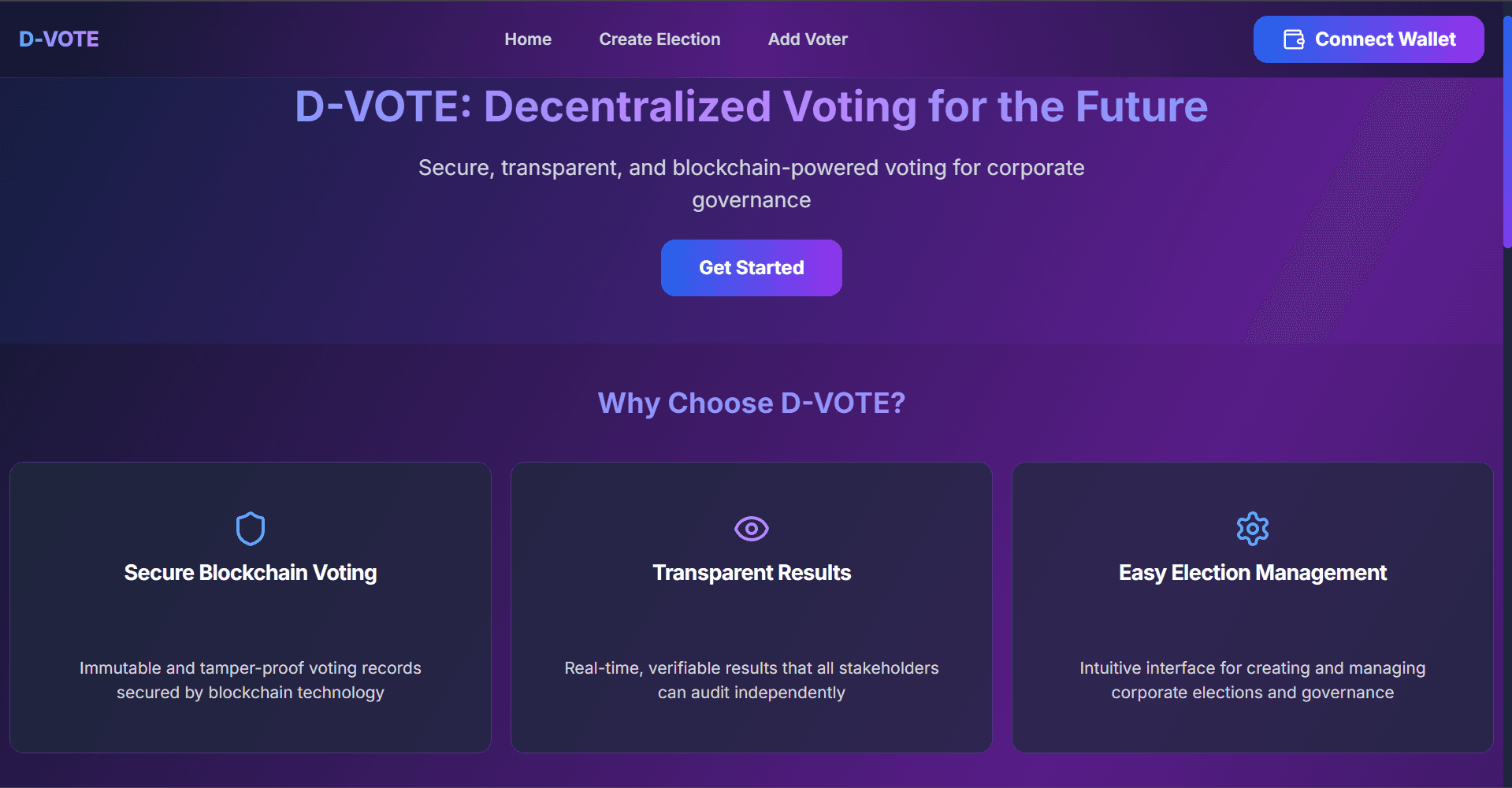 D-VOTE decentralized platform